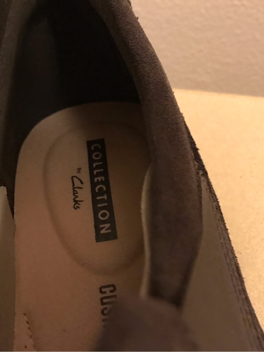 Clarks  Slip-On Shoes in Taupe Suede - Picture 7 of 8